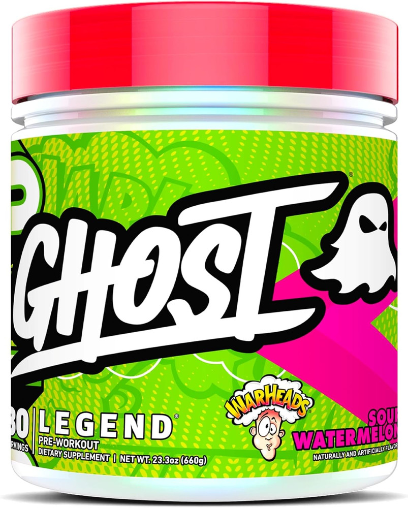 GHOST Legend Pre-Workout Powder, Warheads Sour Watermelon – 30 Servings – Pre-Wo