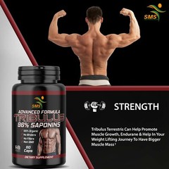 TRIBULUS TERRESTRIS 96% SAPONINS FITNESS SUPPLEMENT 2000mg DAILY NON GMO