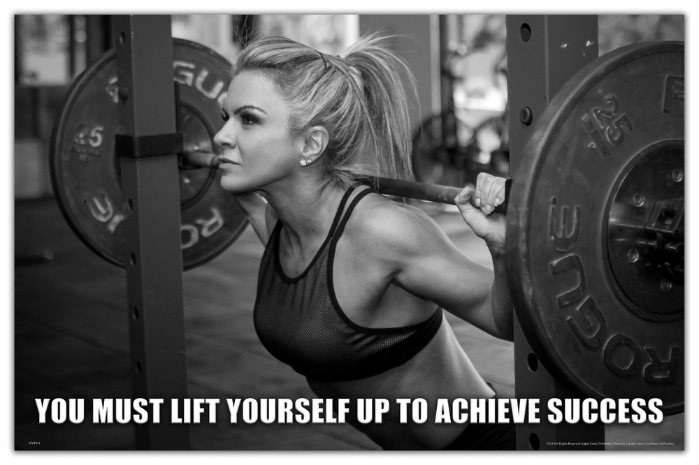 Workout Motivational Poster Art Print 11×17 Weight Lifting Home Gym Wall Decor