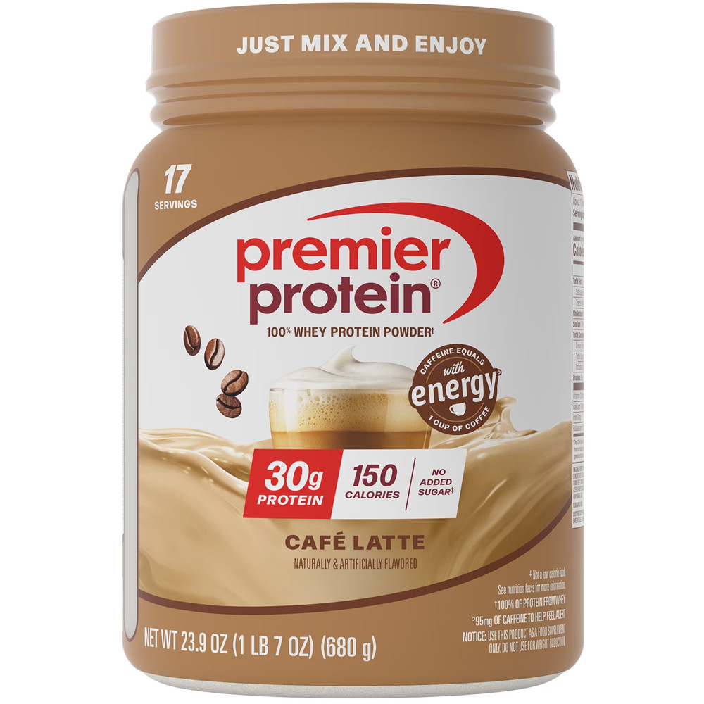 Premier Protein 100% Whey Protein Powder, Café Latte, 30g Protein, 23.9 oz, 1.5l