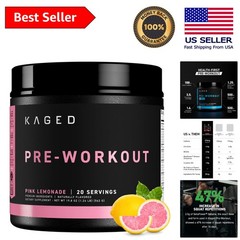 Pink Lemonade Pre Workout Powder | 274 mg Organic Caffeine – 20 Servings