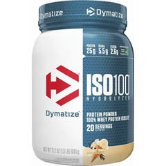 SALE! Dymatize ISO100 Hydrolyzed Whey Isolate Protein Powder Vanilla 20 Servings