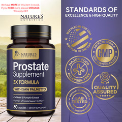 Prostate Health Supplements for Men – 3X Strength with 60 Count (Pack of 1)