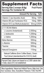 EVL Evlution Nutrition BCAA Energy Amino Acid Pre-Workout Powder – 30 & 65 Srv