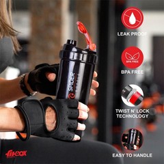 FitBox Spider Shaker Bottle 500ml | 2 Compartments