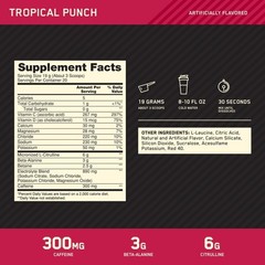 High Stim Pre Workout Powder Tropical Punch Energy Pump Sugar Free 20 Servings