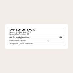 Creatine Monohydrate Powder 5g 90 Servings Unflavored Muscle Support