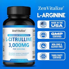 L-Citrulline Support Workout Endurance Gluten Free & Non-Gmo 30/60/120 Capsules