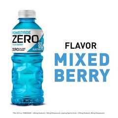 POWERADE Electrolyte Enhanced Zero Sugar Mixed Berry Sport Drink 20Oz Pack of 24