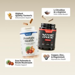 SNAP Prostate + Nitric Oxide Booster Saw Palmetto L-Arginine L-Citrulline 2 PACK