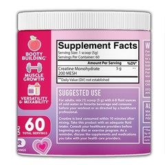 Better Booty 100% Creatine for Women Premium Creatina Monohydrate Powder 200 …