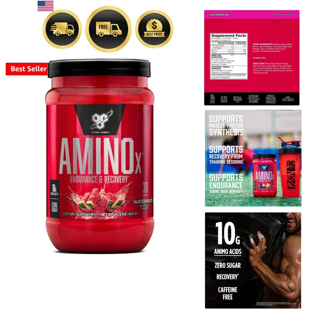 Amino X Muscle Recovery & Endurance Powder, BCAAs, 10 Grams of Amino Acids, K…