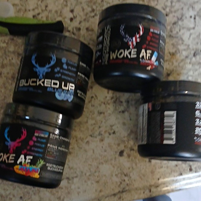 Bucked Up Woke AF Pre-Workout Powder Rocket Pop High Stimulant 20 Serv 8.6oz