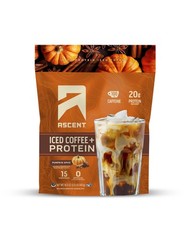 Ascent Iced Coffee Protein Powder, 20g Protein, 100mg Caffeine, Pumpkin Spice