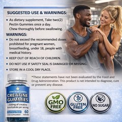 Creatine Gummies 3 Pack Lot 180 Ct 2500mg Muscle Growth Energy Gluten Free