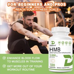 HMB 1000mg For Muscle Growth Lean Muscle Mass Fast Workout Recovery 30/60/120ct