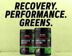 GNC AMP AMPLIFIED GREENS Powder 10oz (30 Serv) Blueberry Pomegra BEST BY 08/26