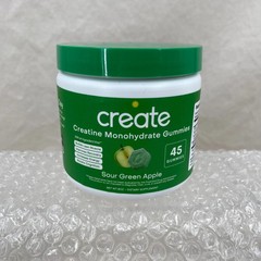Create Creatine Monohydrate Gummies Sour Green Apple 45 Count NEW