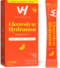VitaHustle Electrolyte Hydration Immunity Drink Mix, Caffeine Free Stick Packs