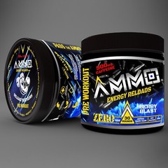 AMMO® Energy Reloads Pre Workout Powder Berry 300mg Caffeine Zero Sugar 30serv