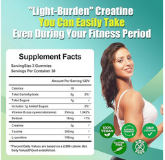 Creatine Monohydrate Gummies for Men and Women, 3000mg Creatine,120 Count.