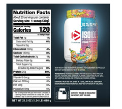Dymatize ISO100 Hydrolyzed Whey Birthday Cake Pebbles 20 Servings 25g Protein