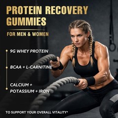 Whey Protein Gummies, 9g Protein per Serving, Easy to Take Snacks for Men & Wome