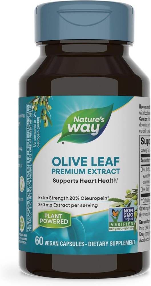 Nature’s Way Olive Leaf, Premium Extract, Supports Heart Health*, 20% Oleuropein