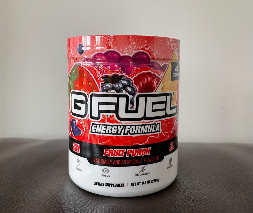 G Fuel Energy Formula, Fruit Punch, Sugar Free 9.9 oz/280g, EXP: 06/2028