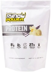 Ryno Power Protein Powder Drink Mix, Vanilla, Pouch, 20 servings