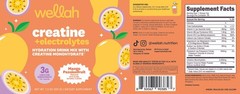 Wellah Creatine + Hydration Powder (Mango Passionfruit) 30 Servings – Drink Mix