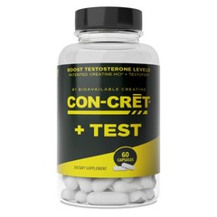 CON-CRET + Test, Creatine HCl Capsules with 60 Count (Pack of 1), No Color
