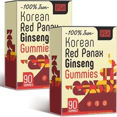 Sapotax Korean Red Panax Ginseng Supplement Gummies – 180 Count