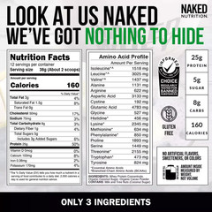 NAKED Chocolate Whey Protein Powder 1Lb | Grass Fed, Organic Cacao, Gluten Free