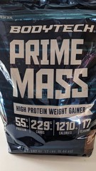 Bodytech Prime Mass CHOCOLATE High Protein Weight Gainer 12 lb Bag x4/2027