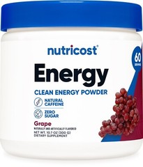 Nutricost Energy Drink Powder (Grape) (60 SERV) | Pre Workout Supplement