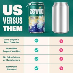 (Pack of 2) Zevia Vanilla Cola Diet Soda 12 Pack 144 Fl Oz