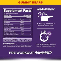 Finaflex Stimul8 Super Pre-Workout Gummy Bears 271 g / 9.6 oz Each (Pack of 3)