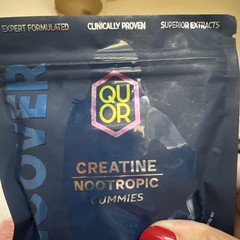 QUOR RECOVER Creatine Gummies Vegan Nootropic 60 Count Exp 01/20/28 Blue Razz