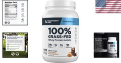Naturally Flavored Grass-Fed Whey Protein Isolate – 30 Servings, 28g Protein