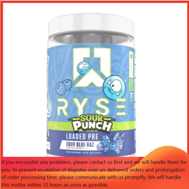 RYSE Core Loaded Pre Workout Energy Supplement Powder Sour Punch Blue Raspberry