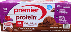 Premier 30g Plus High Protein Shake Chocolate 18 Ct x 11 Fl Oz 10/26 EXP 12/2026