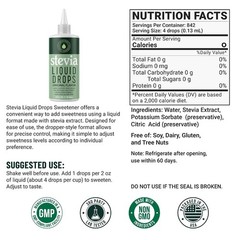 Natrisweet Liquid Stevia Drops Pure Sweetener from Stevia Extract, Plant-Based S