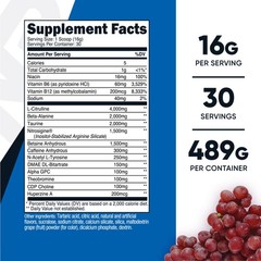 Nutricost Pre-X, Extreme Pre-Workout Powder Complex, Grape, 30 Servings