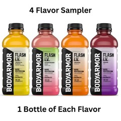 BODYARMOR Flash I.V. Rapid Rehydration – 4 Flavor Variety Pack – 16oz Bottles