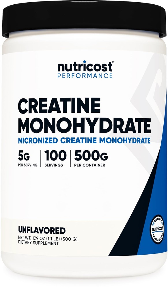Nutricost Creatine Monohydrate Micronized Powder 500G 5000mg Per Serv 5g