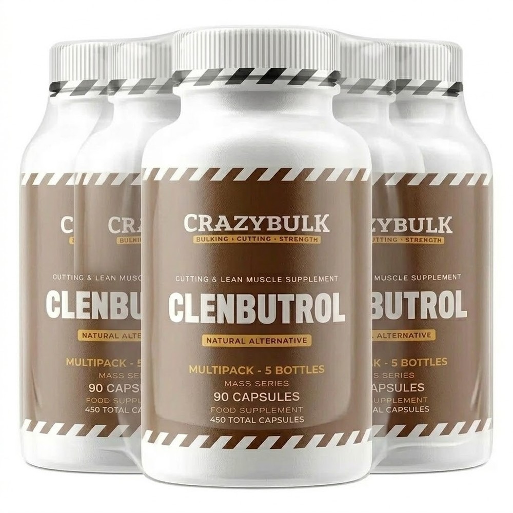 CrazyBulk CLENBUTROL – 90 Capsules CUTTING & LEAN MUSCLE MUSCLE, Pack of 5