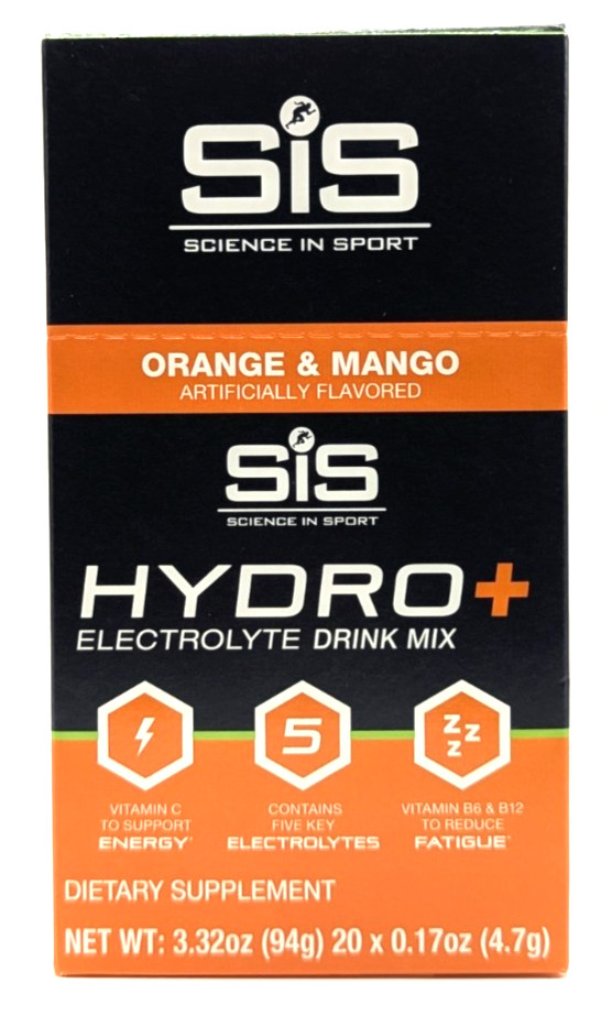 Science in Sport Hydro+ Electrolyte Drink Mix, 20 Packets, Orange Mango, BB 2/28