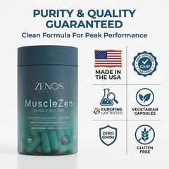 Zenos Health MuscleZen Muscle Builder for Men – ATP Supplements for Strength …