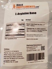 PURE L-ARGININE BASE POWDER by BULK SUPPLEMENTS – 2.2 POUND BAG (1kg)